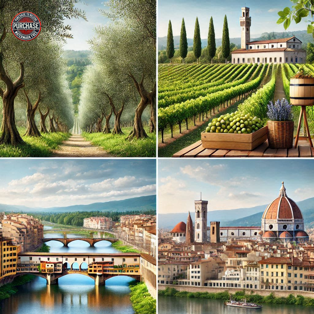 Tuscany Stock Photos Bundle 4: 50% Off - Cathedrals, Vineyards, Ponte Vecchio, and Italian Countryside Images