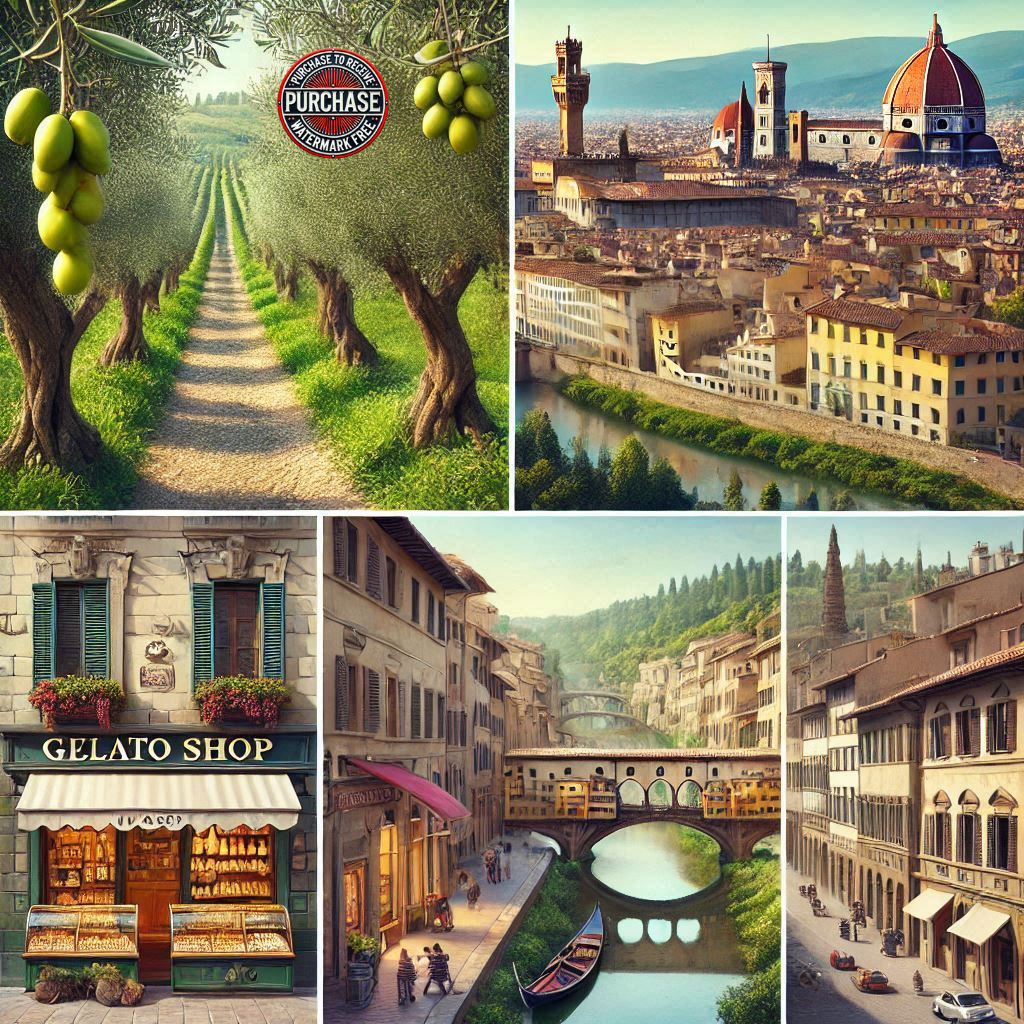 Tuscany Stock Photos Bundle 4: 50% Off - Cathedrals, Vineyards, Ponte Vecchio, and Italian Countryside Images